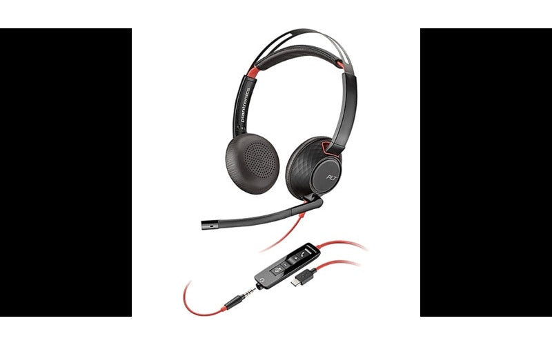 HP Inc. Poly Blackwire C5220 - Blackwire 5200 series - Headset - On-Ear - kabelgebunden - USB-C, 3,5 mm Stecker - Schwarz - Zertifiziert für Microsoft Teams, Zertifiziert für Skype für Unternehmen, Cisco Jabber Certified, Avaya Certified (8 afbeelding 2