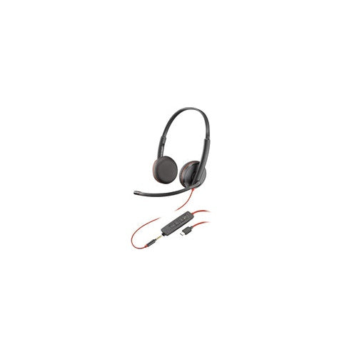 HP POLY Poly Blackwire C3225 - Blackwire 3200 Series - Headset - On-Ear - kabelgebunden - aktive Rauschunterdrückung - 3,5 mm Stecker, USB-C - Schwarz - Skype-zertifiziert, Avaya Certified, Cisco Jabber Certified (Packung mit 50) (80S04A6) afbeelding 1