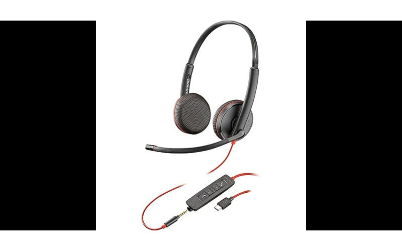 HP POLY Poly Blackwire C3225 - Blackwire 3200 Series - Headset - On-Ear - kabelgebunden - aktive Rauschunterdrückung - 3,5 mm Stecker, USB-C - Schwarz - Skype-zertifiziert, Avaya Certified, Cisco Jabber Certified (Packung mit 50) (80S04A6) afbeelding 2