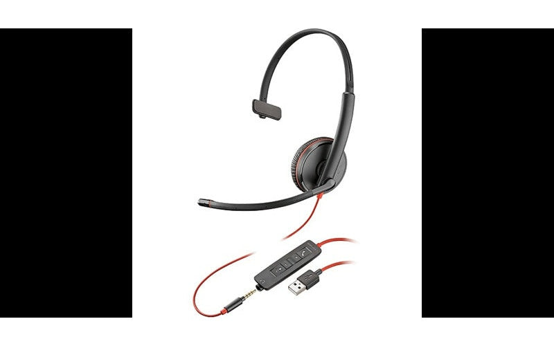 HP POLY Poly Blackwire C3215 - Blackwire 3200 Series - Headset - On-Ear - kabelgebunden - aktive Rauschunterdrückung - 3,5 mm Stecker, USB-C - Schwarz - Skype-zertifiziert, Avaya Certified, Cisco Jabber Certified (Packung mit 50) (80S05A6) afbeelding 2