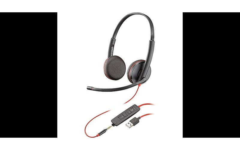 HP POLY Poly Blackwire 3225 - Blackwire 3200 Series - Headset - On-Ear - kabelgebunden - aktive Rauschunterdrückung - USB, 3,5 mm Stecker - Schwarz - Skype-zertifiziert, Avaya Certified, Cisco Jabber Certified (Packung mit 50) (80S11A6) afbeelding 2