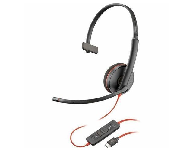 HP Poly Blackwire 3210 - Blackwire 3200 Series - Headset - On-Ear - kabelgebunden - aktive Rauschunterdrückung - USB-C - Schwarz - UC-zertifiziert (8X214A6) afbeelding 1