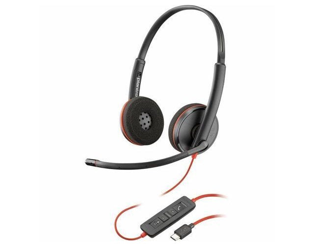 HP Inc. Poly Blackwire 3220 - Blackwire 3200 Series - Headset - On-Ear - kabelgebunden - USB-C - Schwarz - Skype-zertifiziert, Cisco Jabber Certified, Avaya Certified, UC-zertifiziert (8X228A6) afbeelding 1
