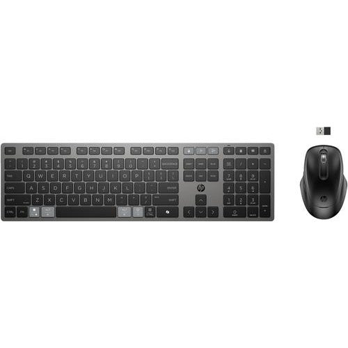 HP 725 - Tastatur-und-Maus-Set - multifunktional, wiederaufladbar, betrieben mit Superkondensator - full size - kabellos - 2,4 GHz, Bluetooth - Deutsch - Dämmerungsschwarz - Smart Buy (9T5B0UT#ABD) afbeelding 1