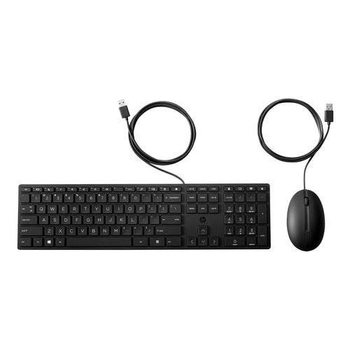 HP Desktop 320MK - Tastatur-und-Maus-Set - 3-Zonen-Layout, flache Tastenreise - full size - USB - QWERTY - International Englisch - Schwarz - Smart Buy (9SR36UT#ABB) afbeelding 1