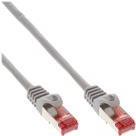 InLine - Patch-Kabel - RJ-45 (M) zu RJ-45 (M) - 50cm - SFTP, PiMF - CAT 6 - ohne Haken, verseilt - Grau (Packung mit 100) (B-76450)
