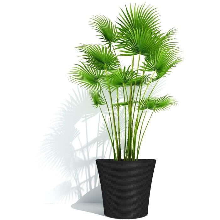 Green Care Sense Flower Pot - Black-Anthracite, 100% Recycled Design, UV and Frost Resistant