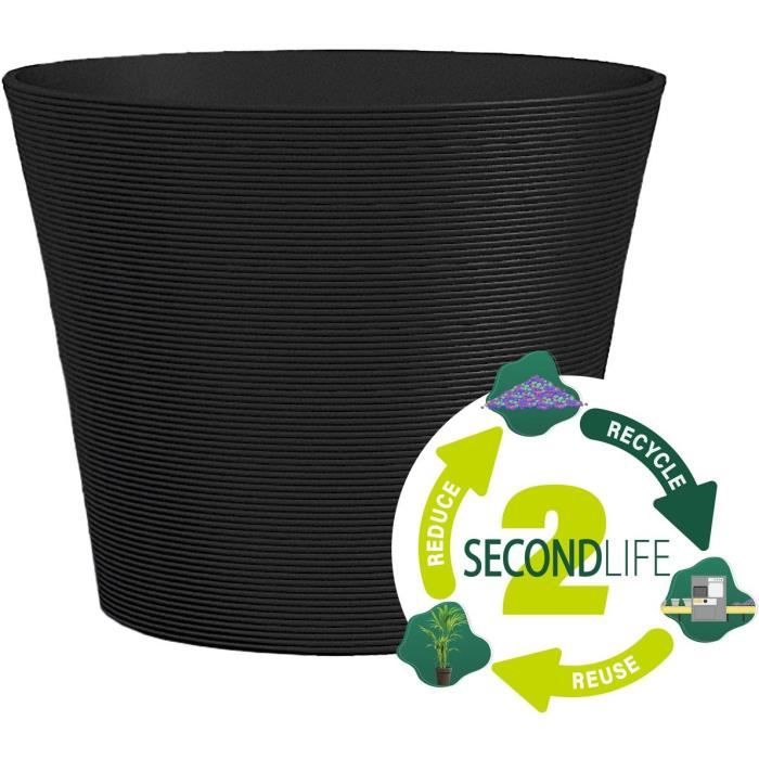 Flower Pot - GARDEN ID - Green Care Sense Black-Anthracite - 50 x 41 cm - - 100% recycled - UV and frost resistant