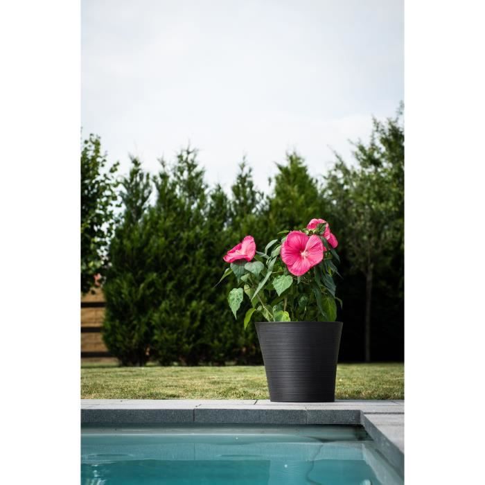 Flower Pot - GARDEN ID - Green Care Sense Black-Anthracite - 50 x 41 cm - - 100% recycled - UV and frost resistant