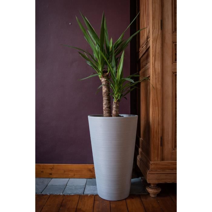 GARDEN ID Tall Flower Pot - Green Care Sense Taupe - 55 cm - 100% Recycled - UV and Frost Resistant