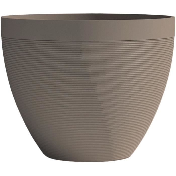 GARDEN ID Flower Pot Green Care Impact Taupe 30 x 26 cm 100% Recycled UV Frost Resistant