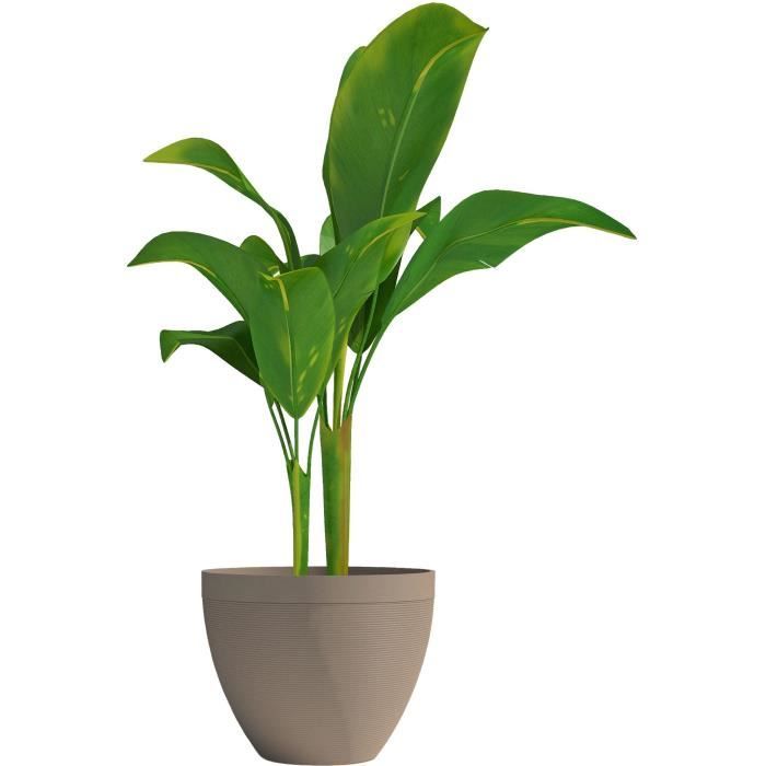 GARDEN ID Flower Pot Green Care Impact Taupe 30 x 26 cm 100% Recycled UV Frost Resistant