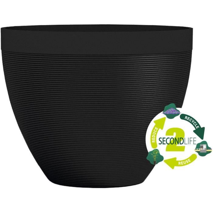 GARDEN ID Flower Pot Green Care Impact Black-Anthracite 30 x 26 cm 100% Recycled UV Frost Resistant