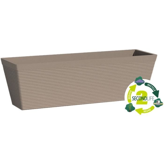 GARDEN ID Planter - Green Care Impact Taupe - 50 x 16 x 16 cm - - 100% Recycled - UV/Frost Resistant