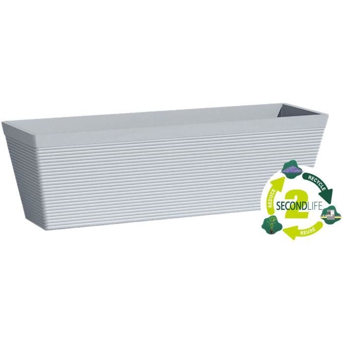 GARDEN ID Planter - Green Care Impact Blue-Grey - 50 x 16 x 16 cm - - 100% Recycled - UV/Frost Resistant