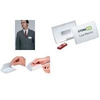 DURABLE CLICK FOLD Name Badge 40x75 mm with Magnet, Pack of 10