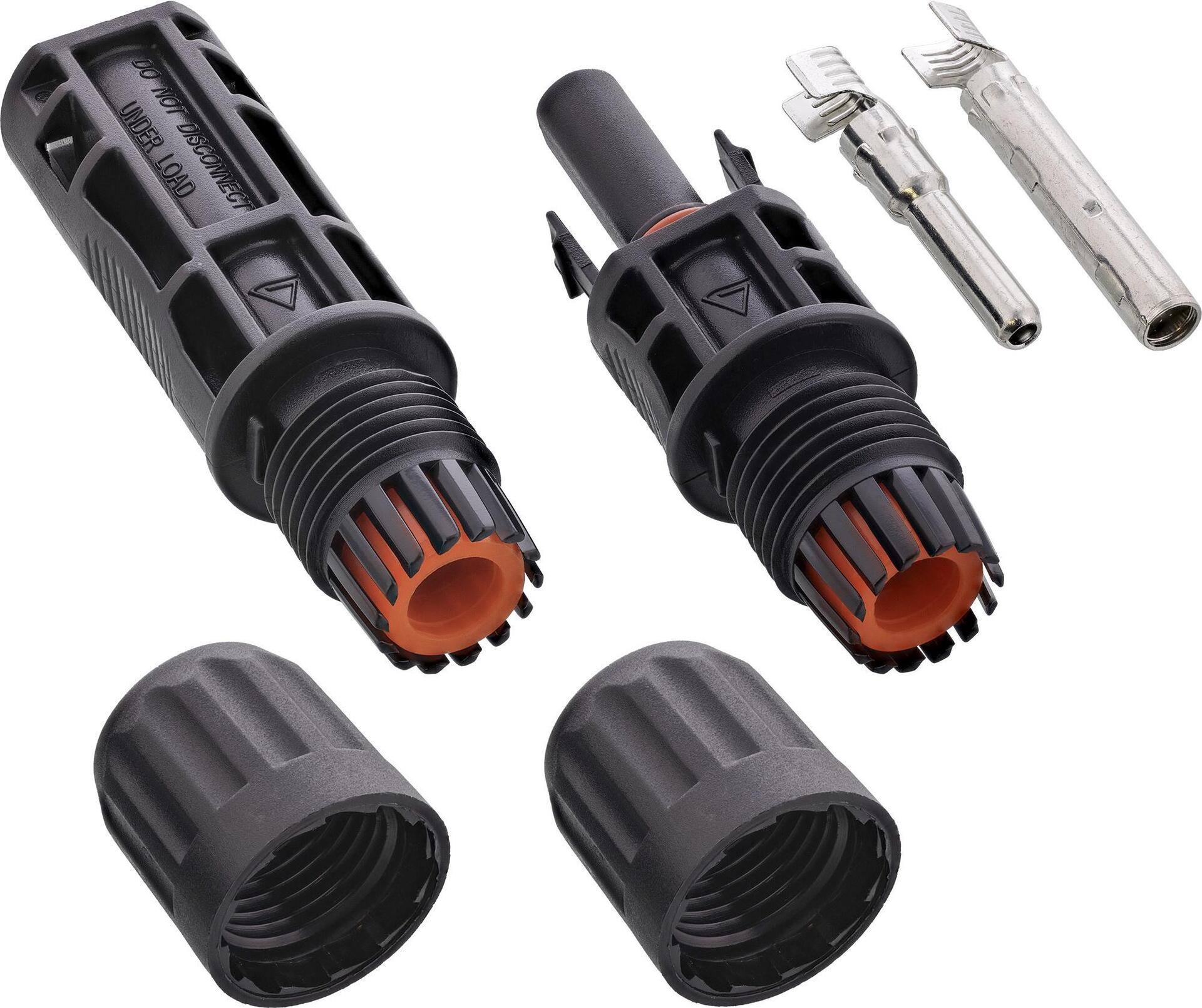 InLine Solar Photovoltaic Connectors - 20x Male + 20x Female - IP68 Waterproof - Compatible with Standard4/MC4/PV4 - 94020