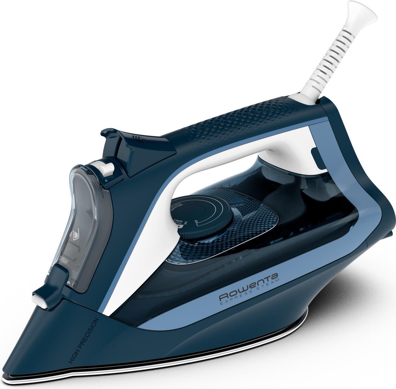 Rowenta Express Steam DW4308 Steam Iron - Microsteam 300 Laser Base Plate - Blue - White - 2500 W (DW4308)