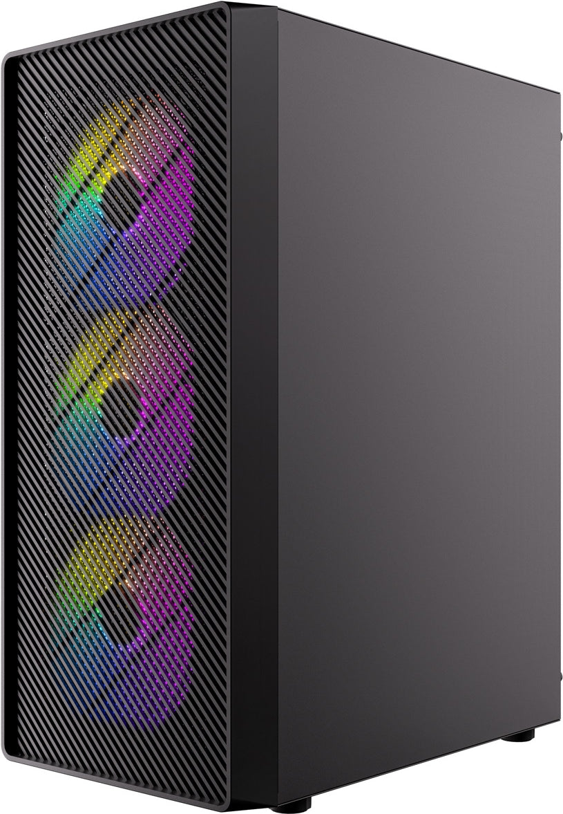 AX26 RGB Elite Case with Grille-Style Front Panel and Tempered Glass Side Panel