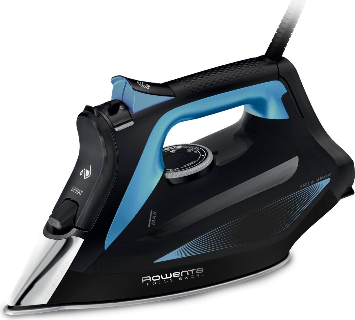 Rowenta DW5310 Steam Iron - Micro Steam 400 HD Laser Base Plate - 2700 W - Black - Blue