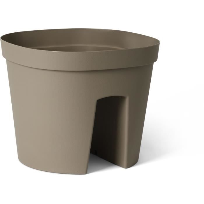 GARDEN ID Smile Balustrade Pot - Taupe 30 cm - Fits all balustrades - Water reservoir