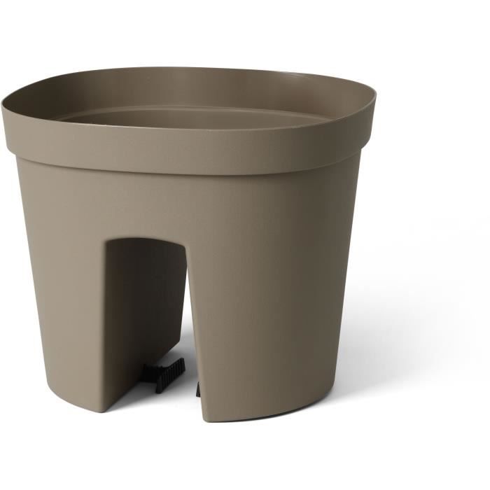 GARDEN ID Smile Balustrade Pot - Taupe 30 cm - Fits all balustrades - Water reservoir