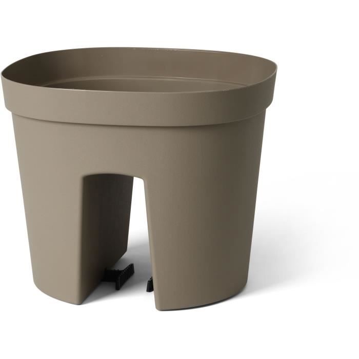 GARDEN ID Smile Balustrade Pot - Taupe 30 cm - Fits all balustrades - Water reservoir
