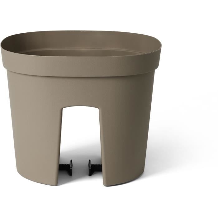 GARDEN ID Smile Balustrade Pot - Taupe 30 cm - Fits all balustrades - Water reservoir