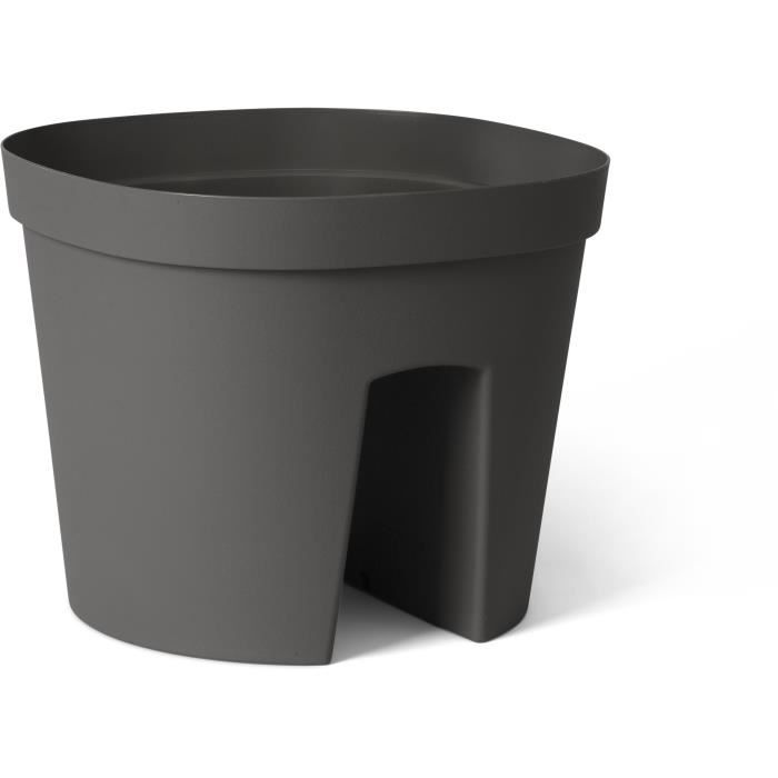 GARDEN ID Smile Balustrade Planter - Anthracite 30 cm - Fits all balustrades - Water reservoir