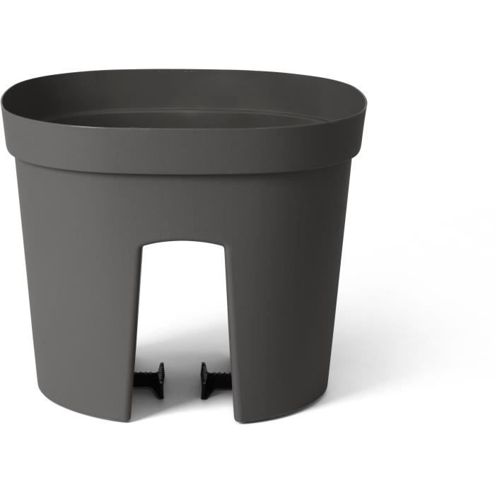 GARDEN ID Smile Balustrade Planter - Anthracite 30 cm - Fits all balustrades - Water reservoir