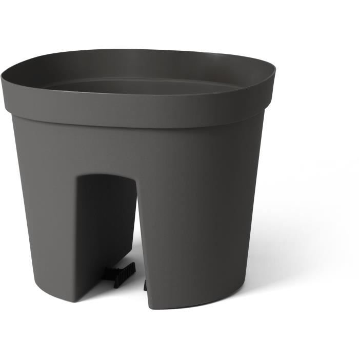 GARDEN ID Smile Balustrade Planter - Anthracite 30 cm - Fits all balustrades - Water reservoir