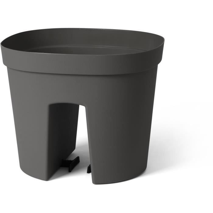 GARDEN ID Smile Balustrade Planter - Anthracite 30 cm - Fits all balustrades - Water reservoir