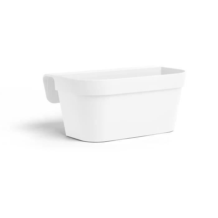 GARDEN ID Planter + Hook - Star White - 50 x 21 cm - Easy to Install - Water Reservoir - Recycled and 100%