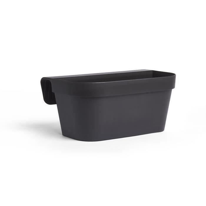 GARDEN ID Planter + Hook - Star Black-Anther - 50 x 21 cm - Easy to Install - Water Reservoir - Recycled and 100%