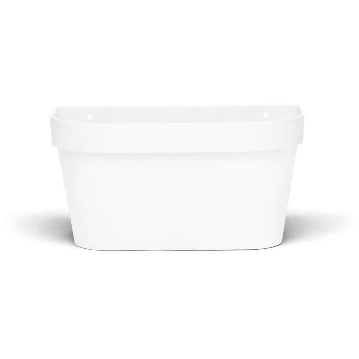 GARDEN ID Wall-Mounted Planter - Star White - 36 x 16 cm - Water Reservoir with Overflow System - Recycled