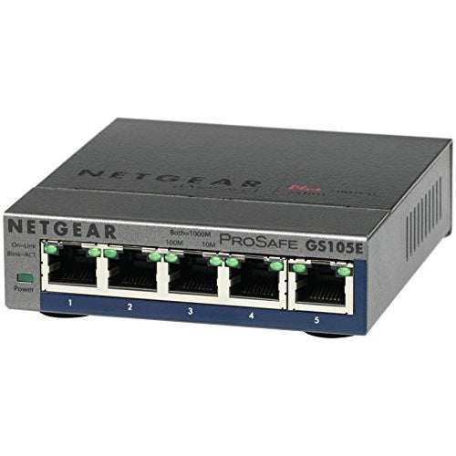 NETGEAR ProSafe Plus GS105E - Switch - Web Managed - 5 x 10/100/1000 - Desktop (GS105E-200PES) afbeelding 2