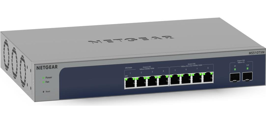 NETGEAR Pro MS510TXM - Switch - L3 Lite - Smart - 4 x 100/1000/2.5G + 4 x 1/2.5/5/10GBase-T + 2 x 10 Gigabit SFP+ (Uplink) - Desktop, an Rack montierbar afbeelding 1
