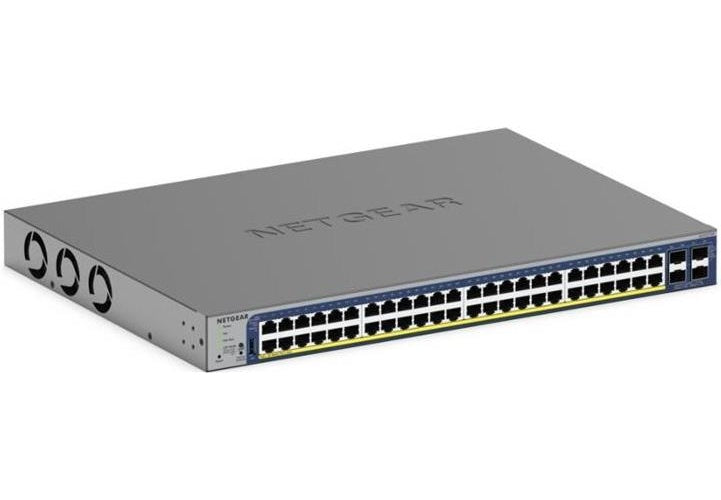 NETGEAR Smart GS752TXP - V3 - Switch - L3 Lite - Smart - 48 x 10/100/1000 (PoE+) + 4 x SFP+ - Desktop, an Rack montierbar - PoE+ (380 W) (GS752TXP-300EUS) afbeelding 1
