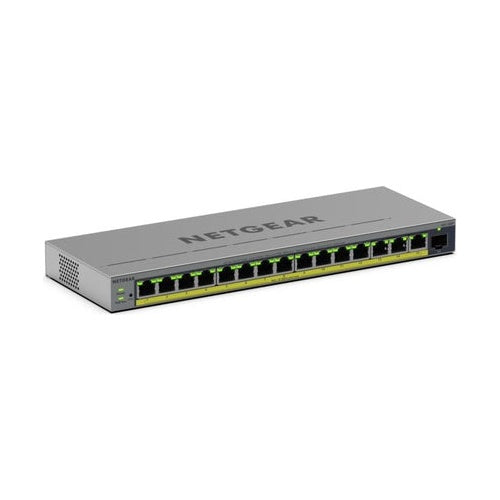 Netgear Easy Smart GS116EP - Switch - L3 - Smart - 1 x 10/100/1000 + 15 x 10/100/1000 (PoE+) (GS116EP-100EUS) afbeelding 1