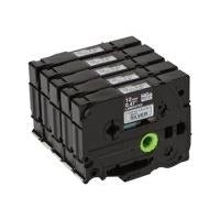 Brother HGEM931V5 Laminated Tape Black on Silver 1.2 cm x 8 m 5 Rolls