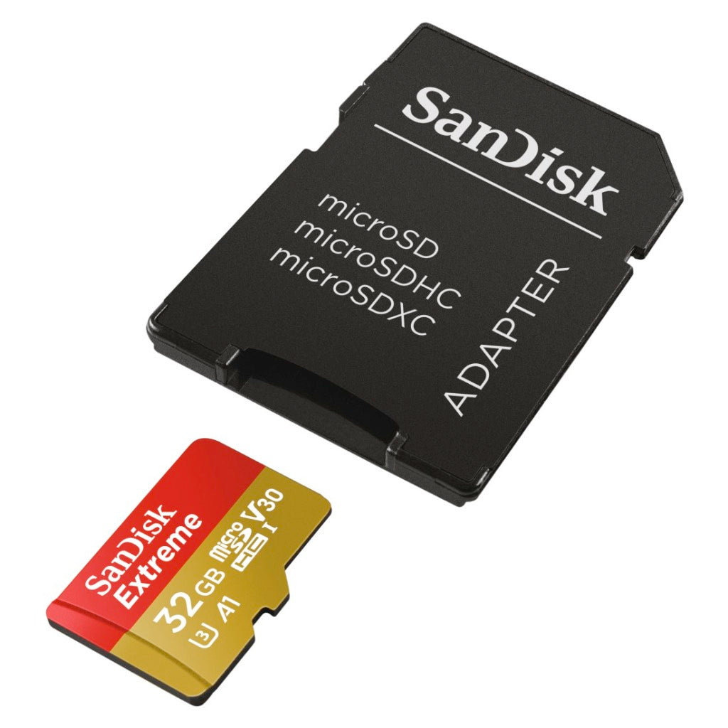 SanDisk MicroSDXC Extreme 32GB A1 V30 U3 UHS-I Class 10 R100 W60 + Adapter