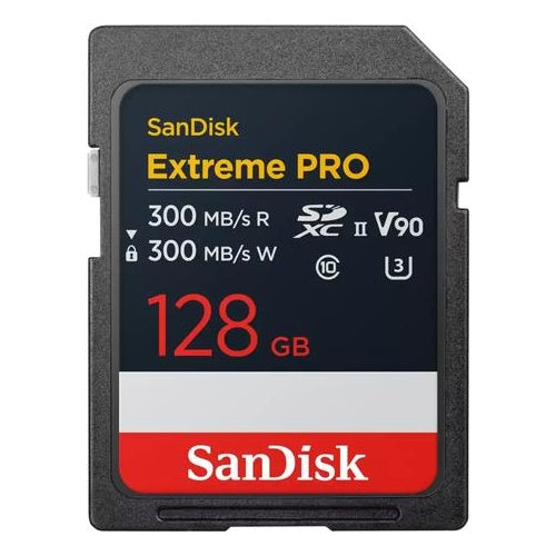 SanDisk Extreme Pro - Flash-Speicherkarte - 128GB - Video Class V90 / UHS-II U3 / Class10 - SDXC UHS-II (SDSDXDM-128G-GN4IN) afbeelding 1