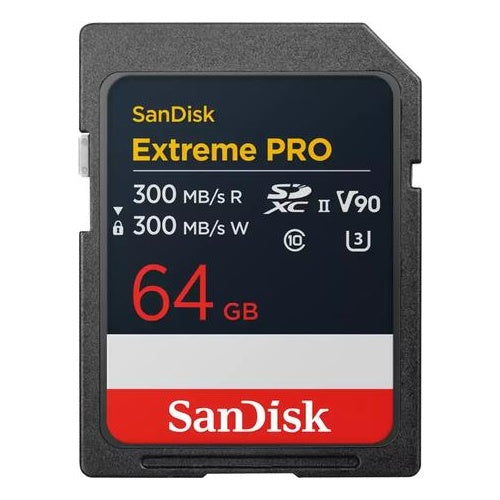 SanDisk Extreme Pro - Flash-Speicherkarte - 64GB - Video Class V90 / UHS-II U3 / Class10 - SDXC UHS-II (SDSDXDM-064G-GN4IN) afbeelding 1