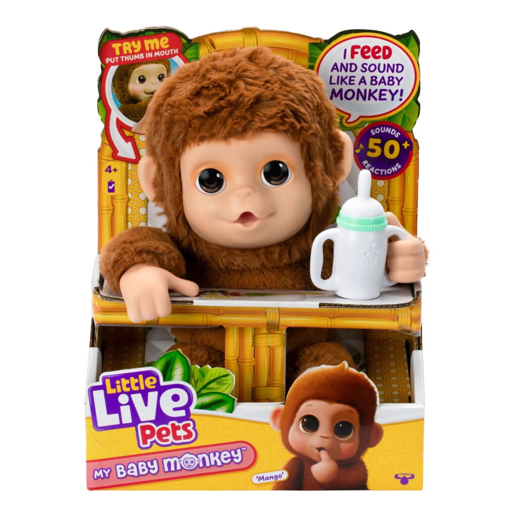 Little Live Pets My Baby Monkey with Sound - Interactive Toy for Kids 4+