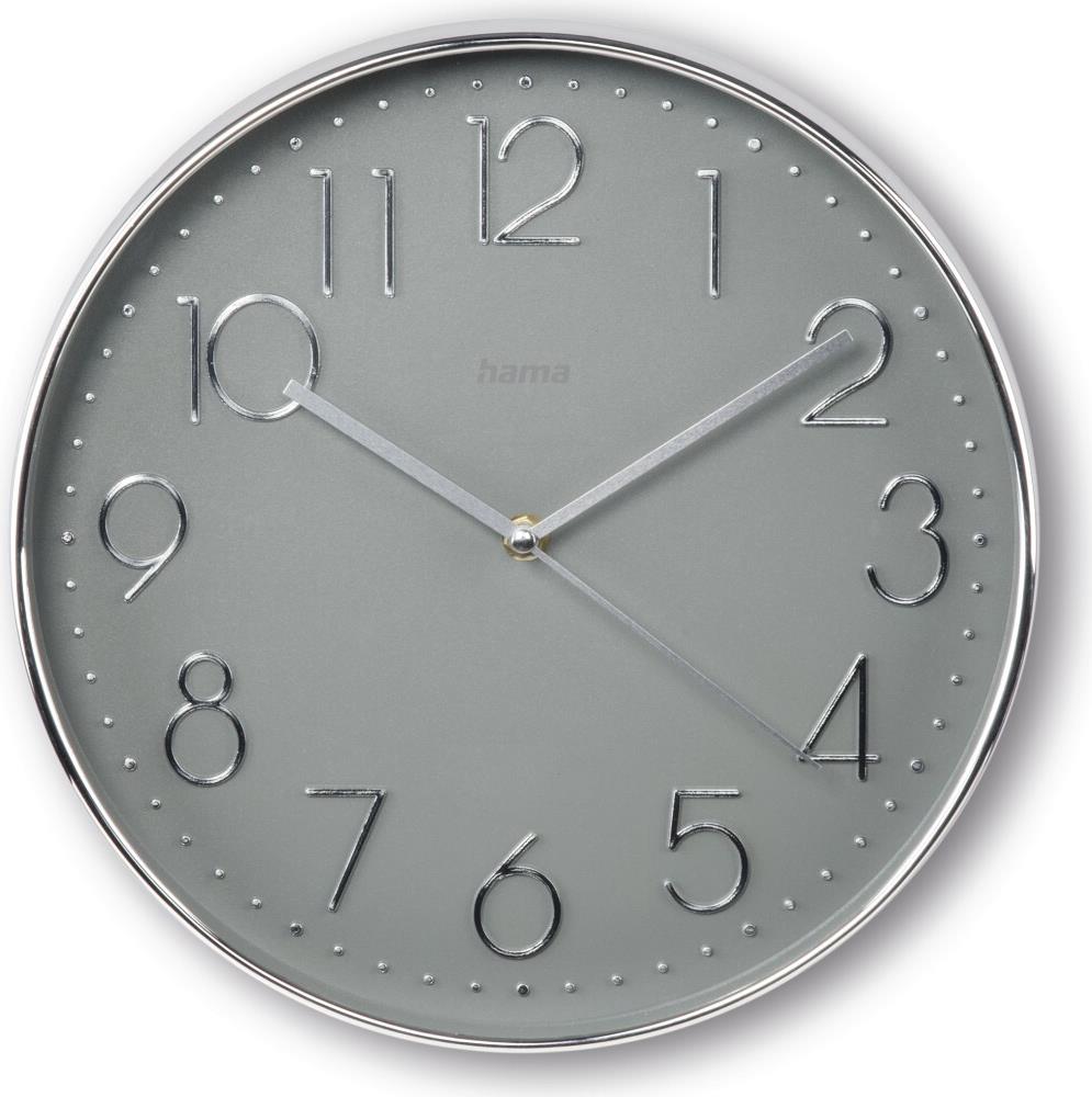 Hama Corsica Wall Clock Ø 30 cm Silent Silver/Grey (00185874)