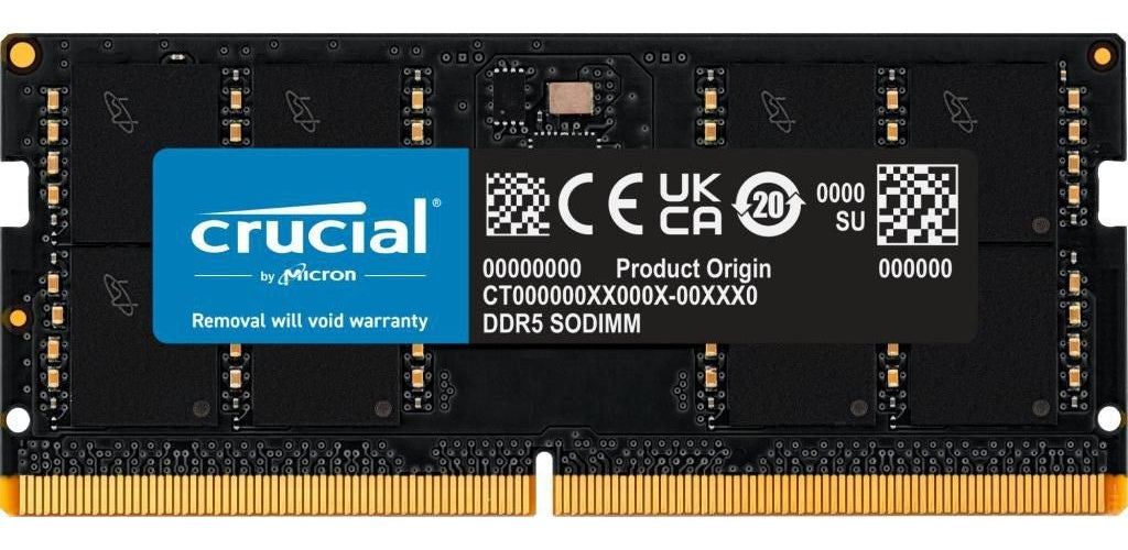 Crucial - DDR5 - Modul - 32 GB - SO DIMM 262-PIN - 5600 MHz / PC5-44800 - CL46 - 1.1 V - non-ECC (CT32G56C46S5) afbeelding 2