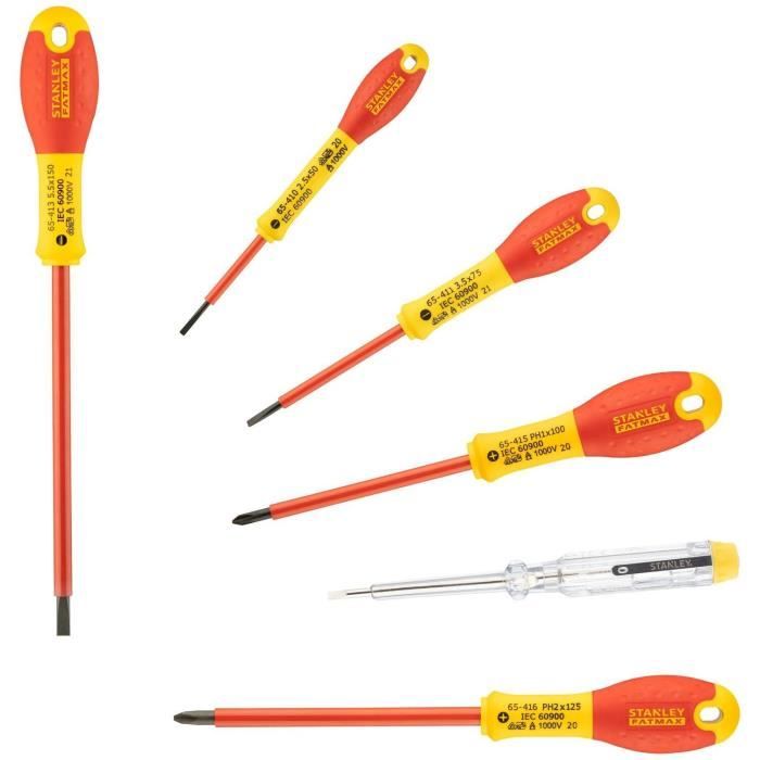 STANLEY FATMAX Insulated Screwdriver Set - 6 Pieces - 1000V - 0-65-441