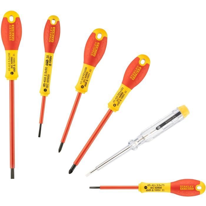 STANLEY FATMAX Insulated Screwdriver Set - 6 Pieces - 1000V - 0-65-443