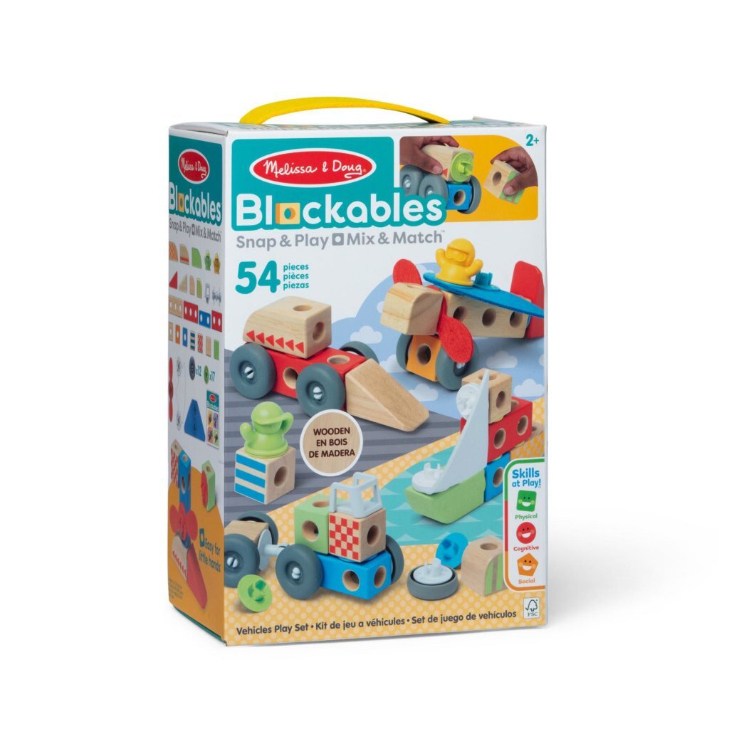 Melissa & Doug Blockables Vehicles 54-piece Building Set - Suitable for Ages 2+