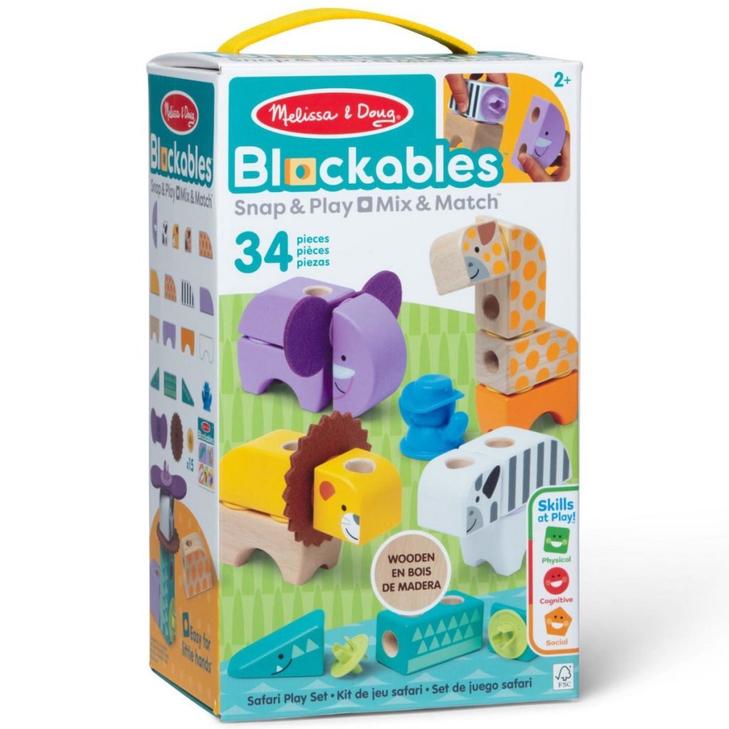 Melissa & Doug Blockables Safari Set 34-piece - Suitable for Ages 2+ 34-delig